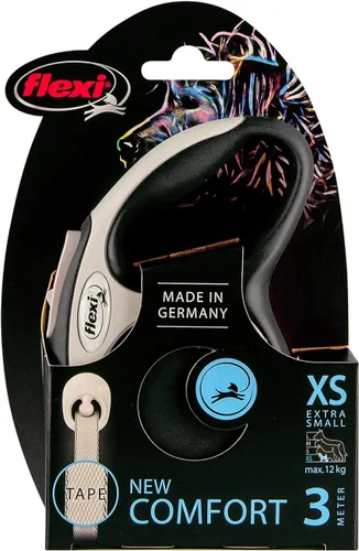 Vista 7 de Flexi New Comfort Tape - Correa retráctil para perros de hasta 26.5 lbs/26 libras, color gris y negro, extra pequeña, 9.8 ft