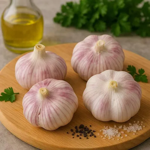 Vista 2 de Bulbos de ajo para plantar (paquete de 6) – Semillas de ajo fresco de cuello duro, clavos de reliquia sin OMG para cultivar o cocinar