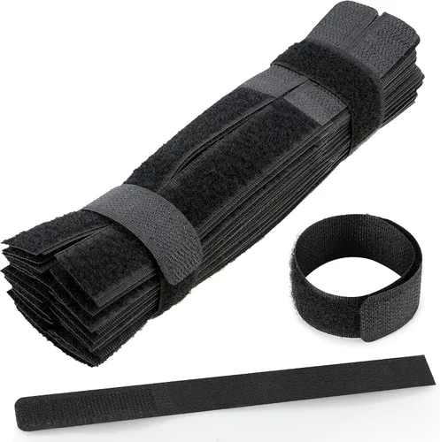Vista 14 de 50 piezas, sujetacables reutilizables, organizador de cables, sostén de cables, 17,8 cm (multicolor2)