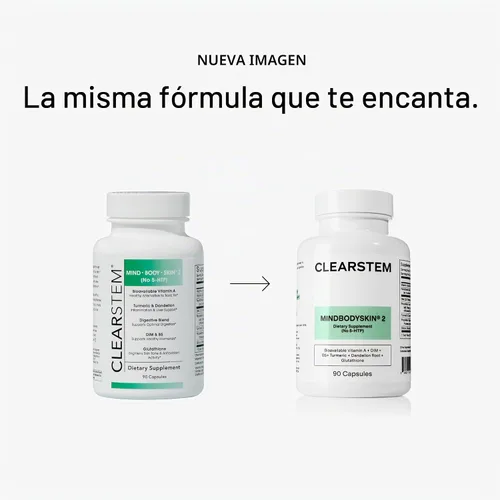 Vista 9 de CLEARSTEM - MINDBODYSKIN Suplemento hormonal para el acné (sin 5-HTP) - Suplemento DIM natural - Vitaminas para el cuidado de la piel - Equilibrio