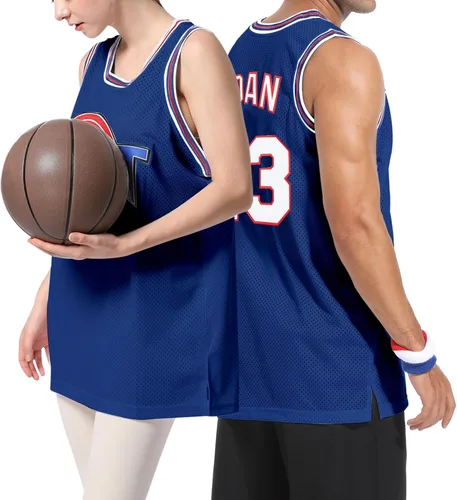 Vista 6 de Camiseta de baloncesto para hombre, camisetas de película espacial de los años 90, Halloween, hip hop, ropa de fiesta, camisas deportivas