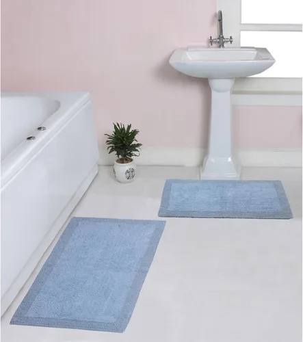 Vista 11 de Home Weavers Luxury Collection 100% Cotton Reversible Bathroom Rugs Set, Washable Rug, Soft Cotton Extra Soft and Absorbent Bath Rug, Kitchen Mat, 2