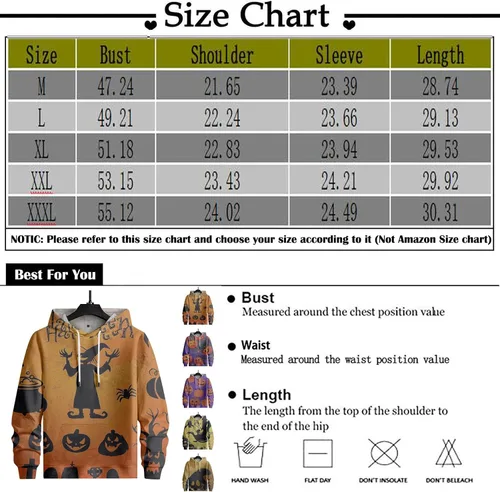 Vista 4 de RTRDE Men's Sweatshirt Novelty Hoodie Long Sleeves 3D Funny Graphic Print Sweatshirt Pullover Hoodie, M-3XL