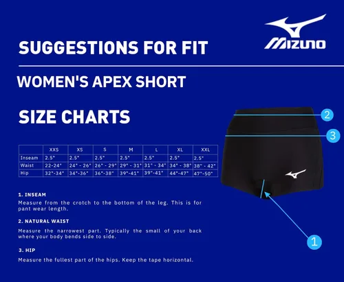 Vista 6 de Mizuno Pantalones cortos de voleibol con entrepierna de 2.5 pulgadas para mujer