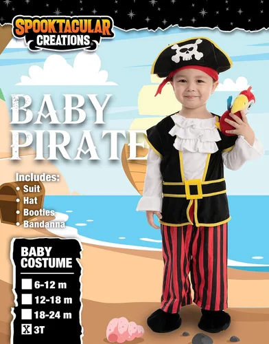 Vista 7 de Spooktacular Creations Disfraz de pirata de bebé para Halloween infantil truco o trato