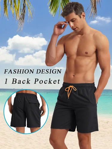 Vista 3 de TACVASEN Traje de baño de verano para hombre, de secado rápido, con forro de malla