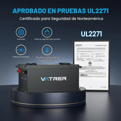 Vista 2 de VATRER POWER Batería del carro de golf del litio de 48V 105Ah, UL2271