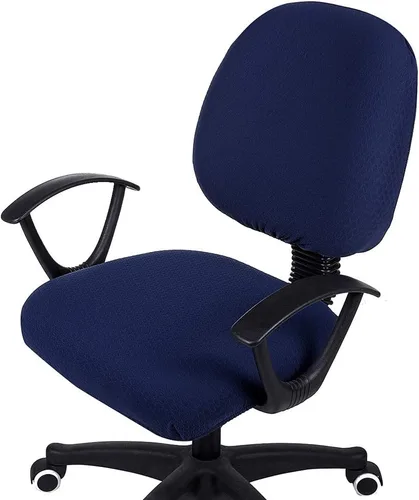 Vista 14 de Smiry Fundas de asiento de silla de computadora de oficina, de jacquard elástico, extraíbles, lavables, antipolvo, protectores de cojín para silla