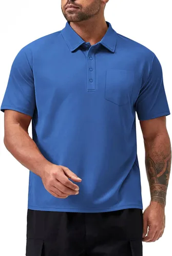 Vista 5 de Tinkwell Polo para hombre con bolsillo Dri Fit de manga corta para golf