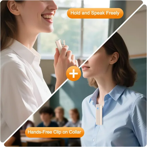 Vista 6 de Amplificador de voz inalámbrico para profesores, mini amplificador de voz portátil with Lapel Microphone Charging &Storage, Bluetooth Speaker Mic