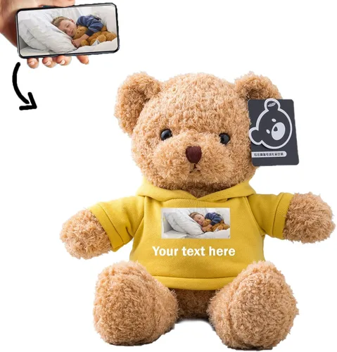Vista 11 de Oso de peluche personalizado con texto + foto, oso de San Valentín, animales de peluche, juguetes de peluche como regalos personalizados para Negro