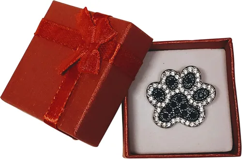 Vista 2 de Perro Gato Paw Print Bling Fashion Charm Collar Colgante con diamantes de imitación con caja de regalo Envío a EE. UU, Cristal, Diamantes