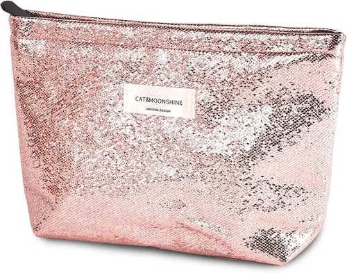 Vista 19 de Sminra Bolsa de Maquillaje Bolsa de Cosméticos Bolsa de Aseo de Lona Preppy para Mujeres Linda Bolsa con Cremallera Organizador Accesorios de Viaje