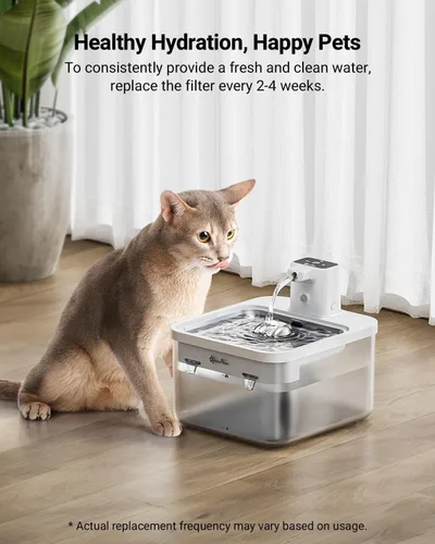 Vista 5 de DownyPaws Paquete de 6 filtros de repuesto para fuente de agua para gatos con pilas DPWFP6, juego de filtros de repuesto de 3 meses
