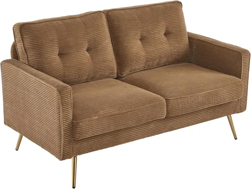 Vista 10 de VINGLI Silla de acento moderna de cuero PU para sala de estar, silla cómoda de dormitorio, silla de lectura con brazos con patas de metal dorado
