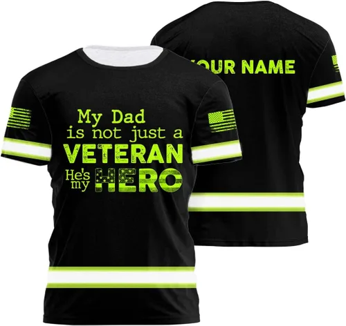Vista 18 de Camisa de alta visibilidad para hombre, camisas de seguridad reflectantes con nombre personalizado para patriota, patriótico, veterano, militar