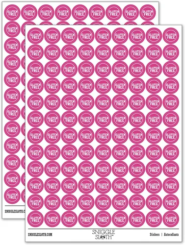 Vista 16 de Más de 200 pegatinas redondas sin gluten, acabado brillante, tamaño de 0.50 pulgadas, color negro