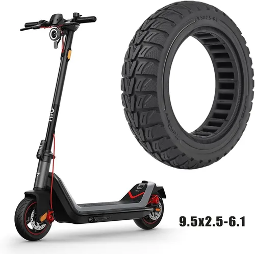 Vista 2 de Reemplazo de neumático sólido todoterreno de 9.5 x 2.5-6.1 para NIU KQi3 Pro/Max/Sport Scooter - Sin pinchazos, mantenimiento sin complicaciones