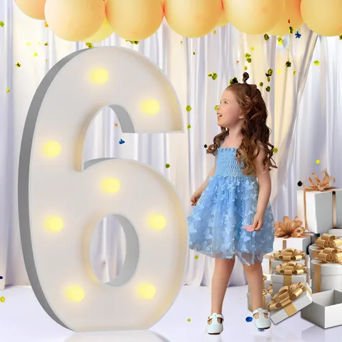 Vista 78 de IMPRSV Letras de mosaico iluminadas de marquesina, 4 pies para globos y fiestas, decoración de kit de arco