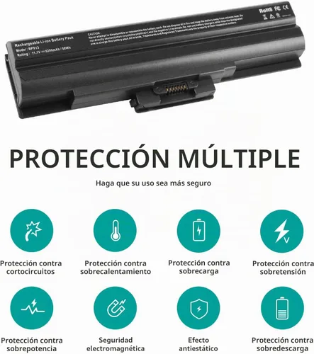 Vista 6 de Futurebatt Batería para portátil Sony Vaio VGP-BPS13 VGP-BPS13A VGP-BPS13A/B VGP-BPS13B/S VGP-BPL13 VGP-BPS21 VGP-BPS21A VGP-BPS21B PCG-81214L