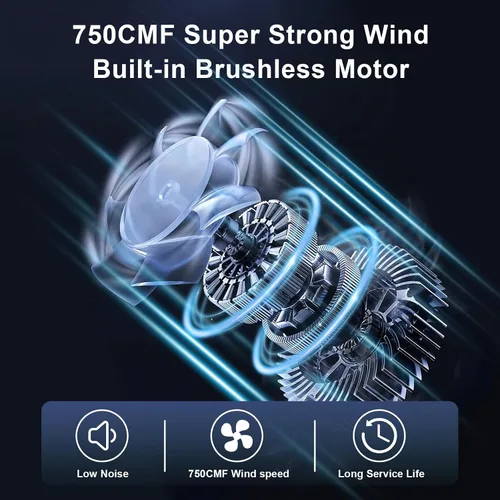 Vista 7 de Ventilador inalámbrico para el lugar de trabajo Milwaukee de 18 V, ventilador portátil alimentado por batería con motor sin escobillas, velocidad