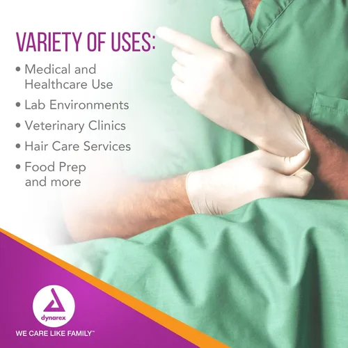 Vista 5 de Dynarex 2365 - Guantes quirúrgicos desechables estériles de látex, sin polvo, empaquetados en pares, uso médico y sanitario, clínica veterinaria
