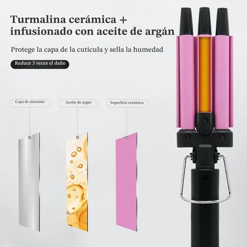 Vista 7 de janelove Crimpadora de cabello mejorada de 2 temperaturas ajustables, rizador de ondas de playa de 1/2 pulgada, rizador de cabello para cabello