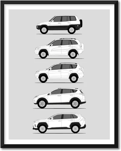 Vista 25 de Idea Network Póster hecho a mano compatible con Toyota Corolla Print Wall Art Decoración hecha a mano del Corolla Sprinter Generations History