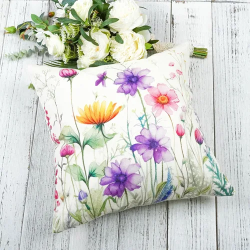 Vista 4 de ONWAY Juego de 2 fundas de almohada lumbar de primavera de 18 x 18 pulgadas Morado