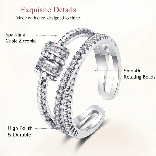 Vista 4 de choice of all Anillo Fidget para Mi Hija Regalos de Mamá Madre Esperanza Ansiedad Respirar Anillo Giratorio para Mujeres Regalos del Día de San