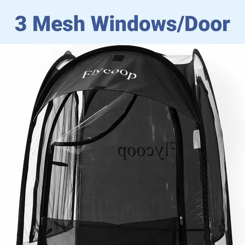 Vista 3 de Sports Tent Pop Up Shelter: Flycoop 37" L x 37" W x 63" H Weather Sports Pod for 1 Person Shelter in Winter Portable Camping Tents Outdoor Cold