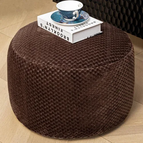 Vista 21 de Asuprui Puf Otomano Redondo Sin Relleno Puf Otomano Sin Relleno Reposapiés de Piel Sintética Suave 20x20x12 Pulgadas Silla Mullida Puf de Suelo
