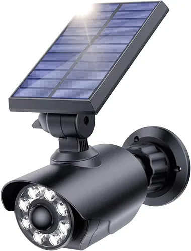 Vista 7 de Sensor de movimiento solar de seguridad al aire libre, cámara simulada IP66 impermeable, luz de seguridad alimentada por energía solar para patio