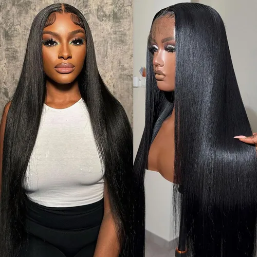 Vista 11 de Pelucas de cabello humano de 28 pulgadas con encaje frontal de color marrón rojizo de 5 x 5, pelucas de cierre de encaje HD para mujeres negras