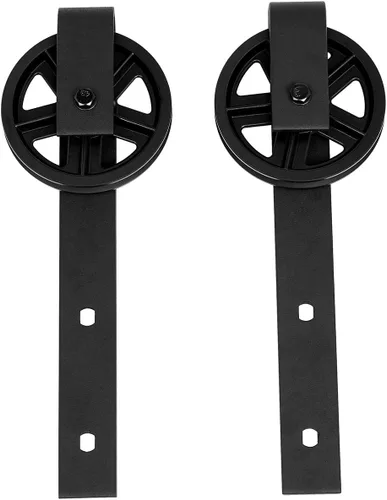 Vista 3 de Amazon Basics Kit de herrajes para puerta corrediza de granero resistente de 6.6 pies, apto para paneles de 36 a 40 pulgadas de ancho, 1-3/8 a 1-3/4