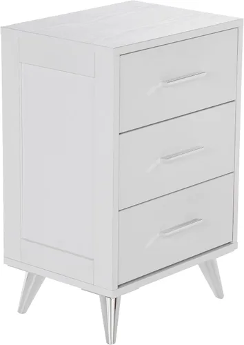 Vista 4 de SEI Furniture Owen Midcentury - Mesita de noche moderna, color blanco