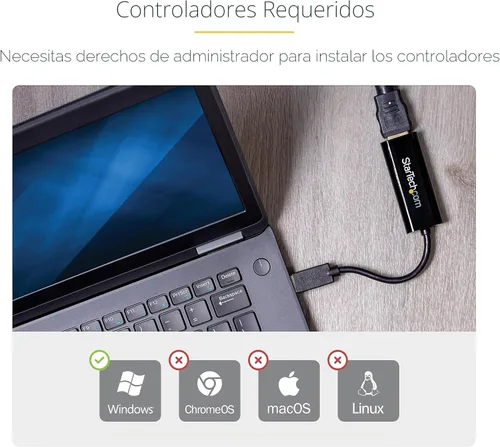 Vista 4 de StarTech.com Adaptador USB 3.0 a HDMI, convertidor de monitor USB a HDMI para Windows, 1080P, TAA (sin soporte para macOS/ChromeOS/Linux) USB