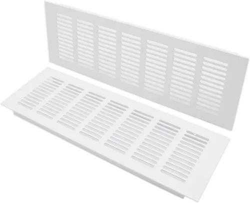 Vista 14 de 2 fundas para ventilación de aire, rejilla de ventilación de aleación de aluminio blanca rectangular, cubierta de rejilla de metal para armario