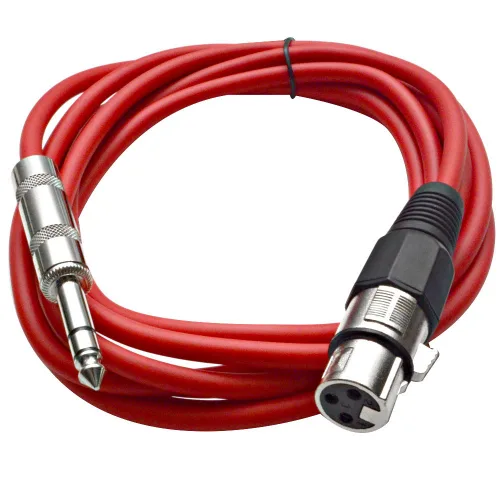 Vista 11 de Seismic Audio - SATRXL-F2 - Cable de conexión XLR naranja de 2 pies hembra a 1/4" TRS