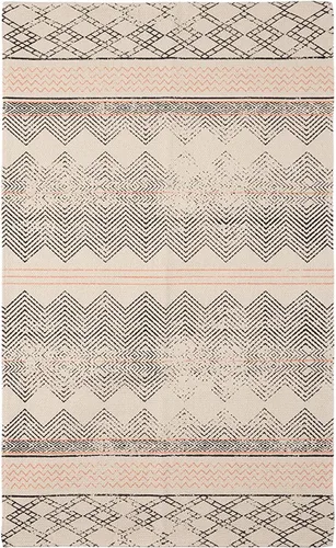 Vista 7 de French Connection Alfombra lavada a la piedra Estilo Halyn Ink Decoración bohemia moderna para el hogar Alfombra rectangular 100% algodón
