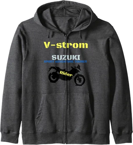 Vista 5 de Moto Shirt V-Strom - Sudadera con capucha con cremallera, Negro
