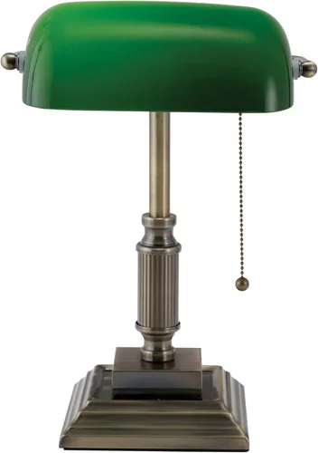Vista 6 de V-LIGHT - Lámpara CFL de escritorio estilo tradicional de banquero, Bronce antiguo Compatible with 13W CFL or 10W LED Bulb Pivoting Shade