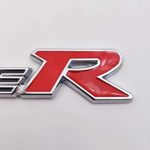 Vista 9 de Emblema de Coche de Metal Cromado con Logo Type-R, Insignia Deportiva de Carreras 3D Premium, Calcomanía Adhesiva de Poder Turbo (Negro y Rojo)