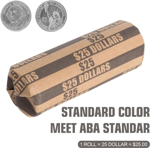 Vista 4 de Sumerfnt Rollos de Envoltorios para Monedas de Dólar, Solo Dólares, Rollos de Dólar Planos 110 Piezas
