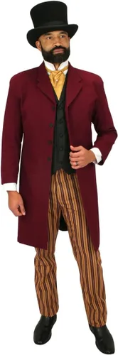 Vista 25 de Historical Emporium Corbata de satén jacquard para hombre, corbata victoriana eduardiana occidental para boda, Halloween, cosplay