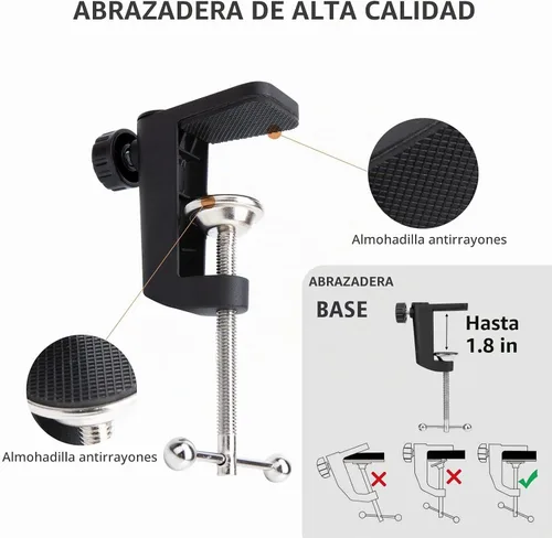 Vista 6 de SUNMON HyperX QuadCast - Brazo de brazo rojo para Hyper x QuadCast con filtro rojo QuadCast Pop, aislamiento acústico y reducción de ruido, brazo