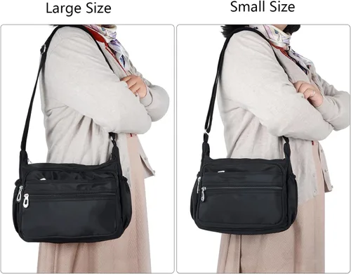 Vista 2 de Bandolera para mujer, impermeable, bolsa de hombro, bolsa de mensajero, casual, bolso de nylon, bolso de mano