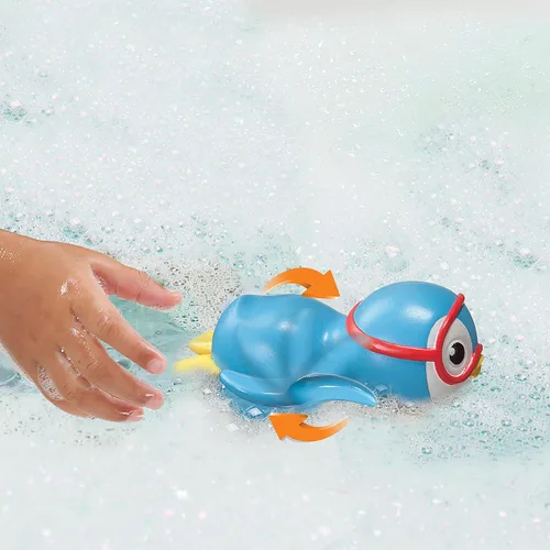 Vista 3 de Pingüino de juguete para baño y nadar, de Munchkin Wind Up, Azul