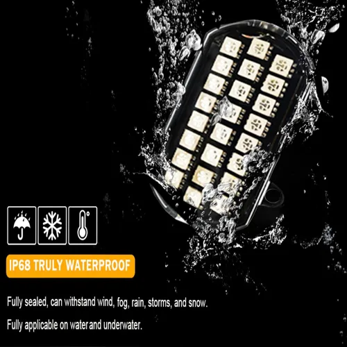 Vista 4 de Luces LED marinas para barco, luz de neón de cortesía RGBW con control remoto RF/aplicación, pontón impermeable popa luz de cubierta para yate