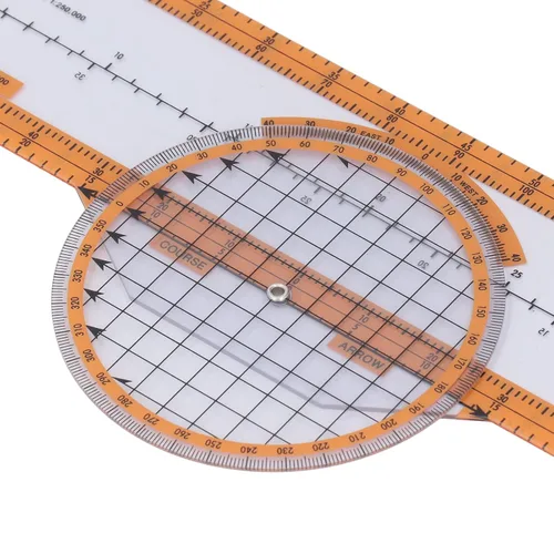 Vista 9 de Alomejor Pilot Computer Durable Orange Calculator for Ground Speed, Fuel Estimation and Wind Vector Solutions for Aviation Enthusiasts